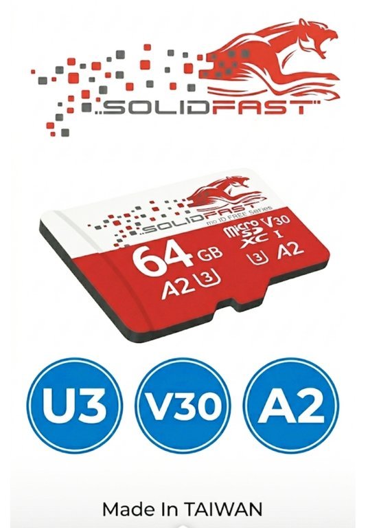 KB-SOLIDFAST Extreme PRO 64GB U3,V30,A2,Class 10,4K UHD 200MB/s,90MB/s microSDXC UHS-I HAFIZA KARTI+ADAPTÖRLÜ(TAIWAN ÜRETİM)