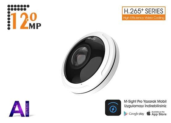MILESIGHT MS-C5376-PA 5.0 MP 1,68 MM 180° PANORAMİK LENS AI H265+ SMART IR LED MİNİ DOME IP KAMERA