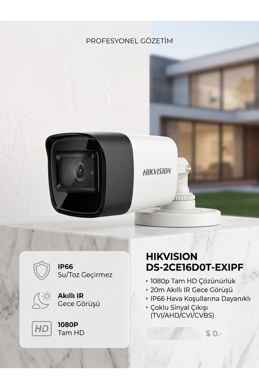 hvn ds - 2ce16dot-exipf hikvision 2 mp hdtvı bullet kamera