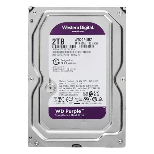 2TB WD 3.5 PURPLE SATA3 5400RPM 64MB 7/24 GÜVENLİK WD23PURZ