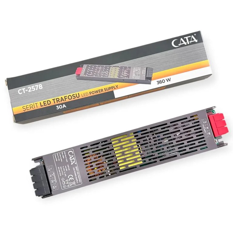 ADAPTÖR-CT-2578 30A ŞERİT LED TRAFOSU İNCE TİP CATA 220V/60W