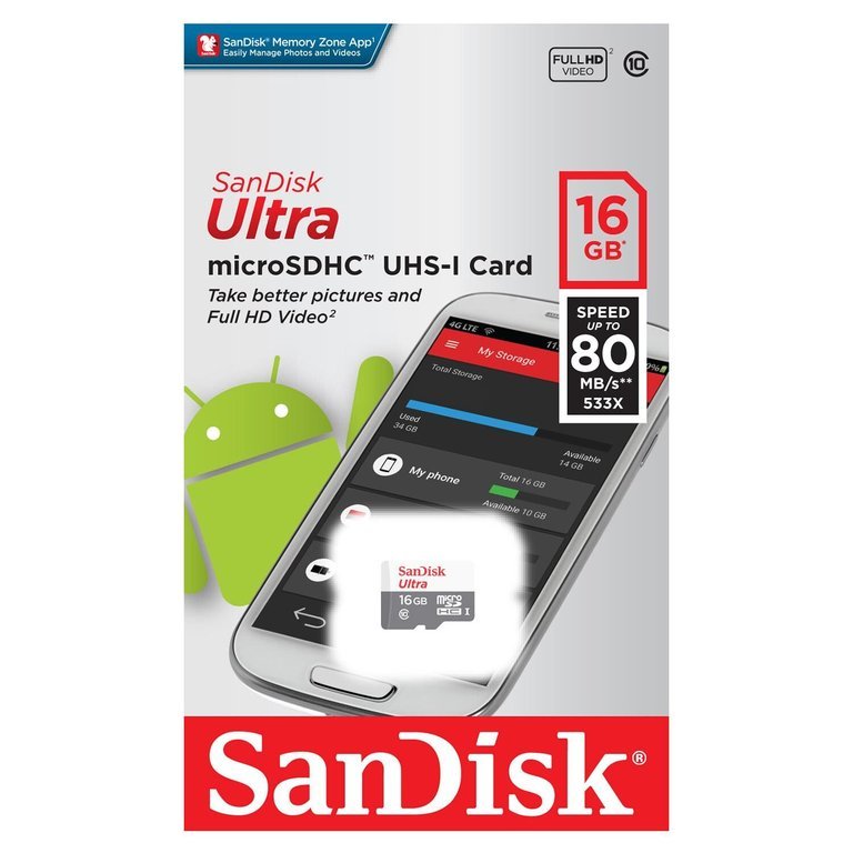 SANDISK 16Gb Micro Sd Android 80 Mb/S Hafıza Kartı