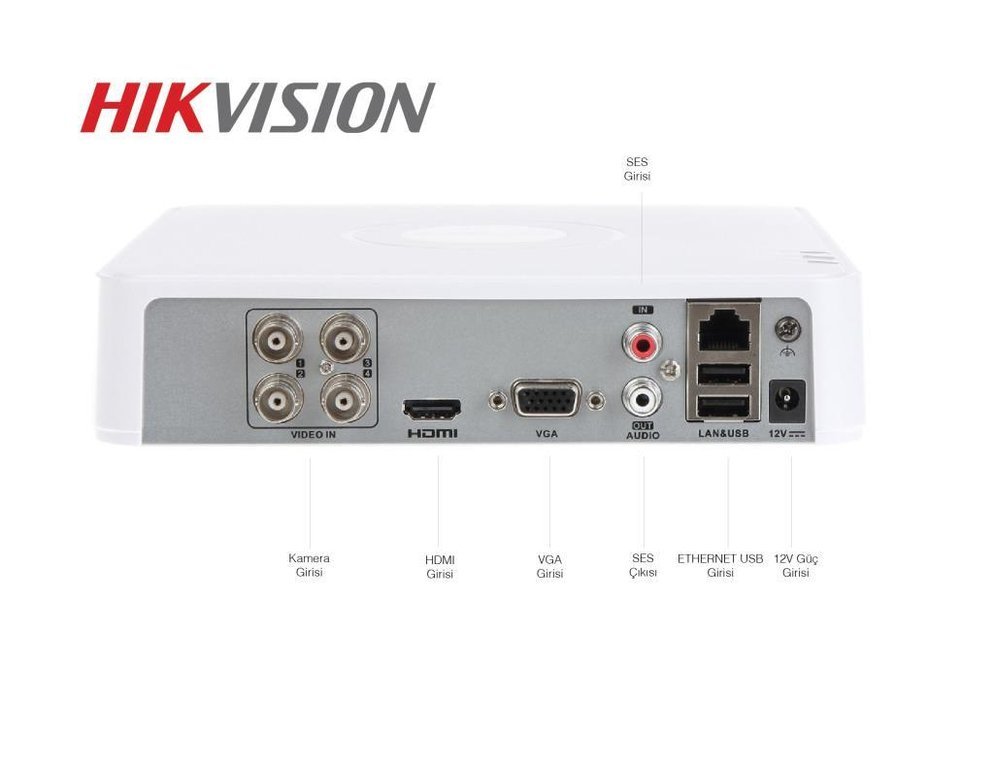 hvn ds-7104hghı-f1 hikvision 4 kanal dvr kayıt cihazı