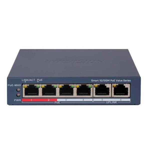 HİKVİSİON SWİTCH POE 10/100 STANDART 8 PORT DS-3E1106P-E/M