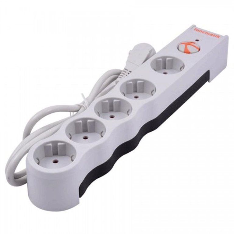 AKIM KORUMALI PRİZ-TUNÇMATİK POWERSURGE 5 Lİ SURGE PROTECTİON PLUG 1050 JOULE (BEYAZ)