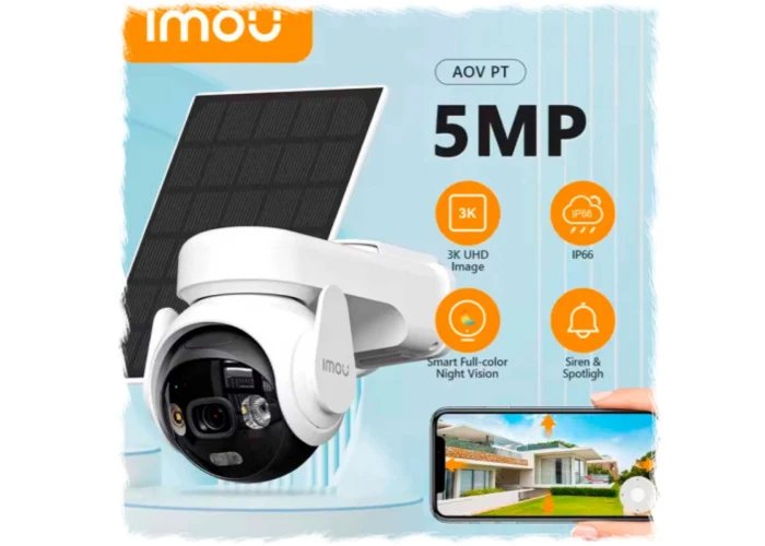 IMOU IPC-B7ED-5M0TEA-EU/FSP14 5 MP DIŞ ORTAM BATARYALI WİFİ+4G KAMERA VE SOLAR PANEL KİTİ (AOV PT WİFİ+4G KİT)